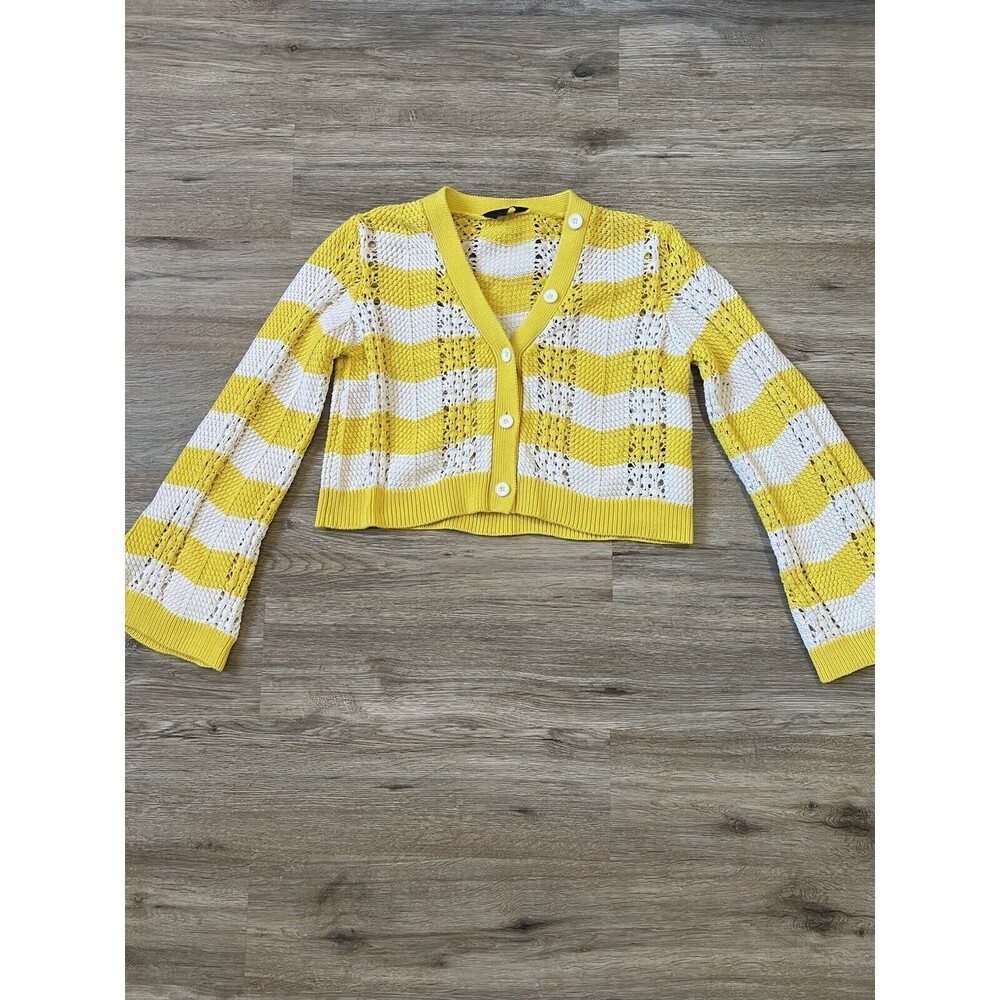 Initial Fashion Crochet Cardigan Sweater Size S